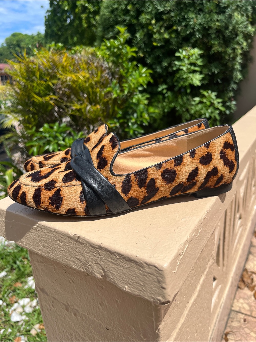 Talbots Calf Hair Animal Print Loafers